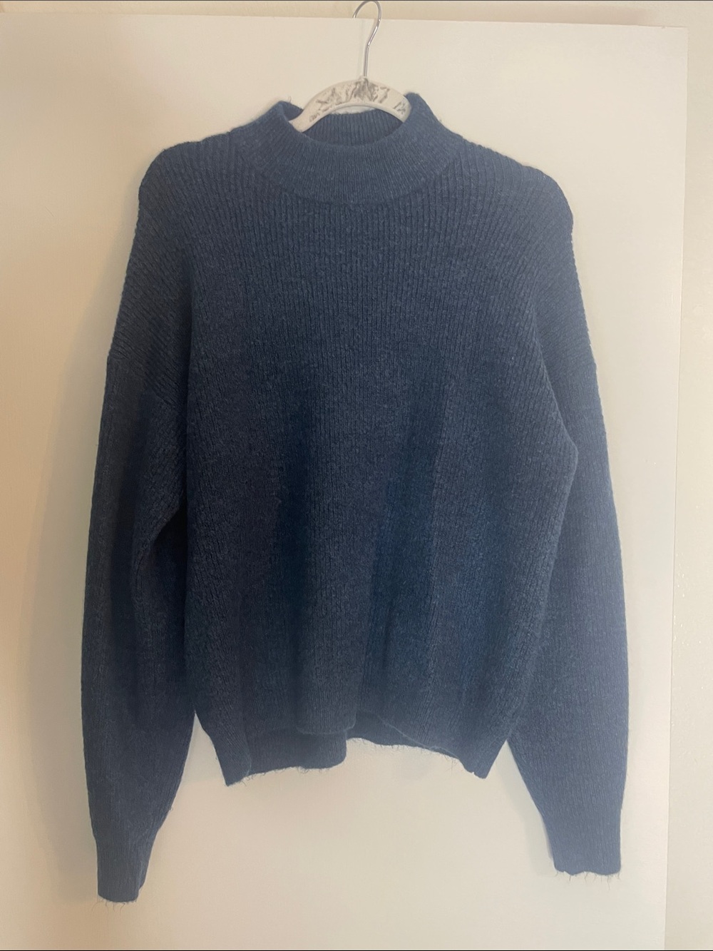free press Navy Blue Cowl-Neck Sweater
